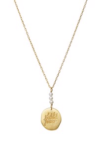 Mille necklace Forgyldt Maanesten 